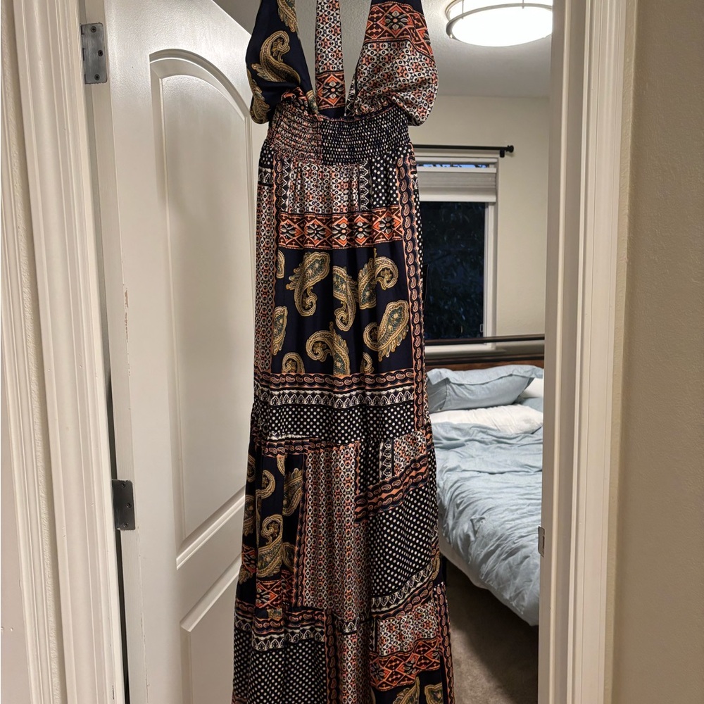 Lulu's Paisley Patchwork Maxi Dress